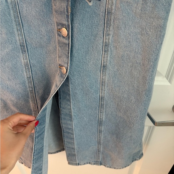 Zara Light Blue Belted Denim Midi Dress Size M brand new - Picture 13 of 16